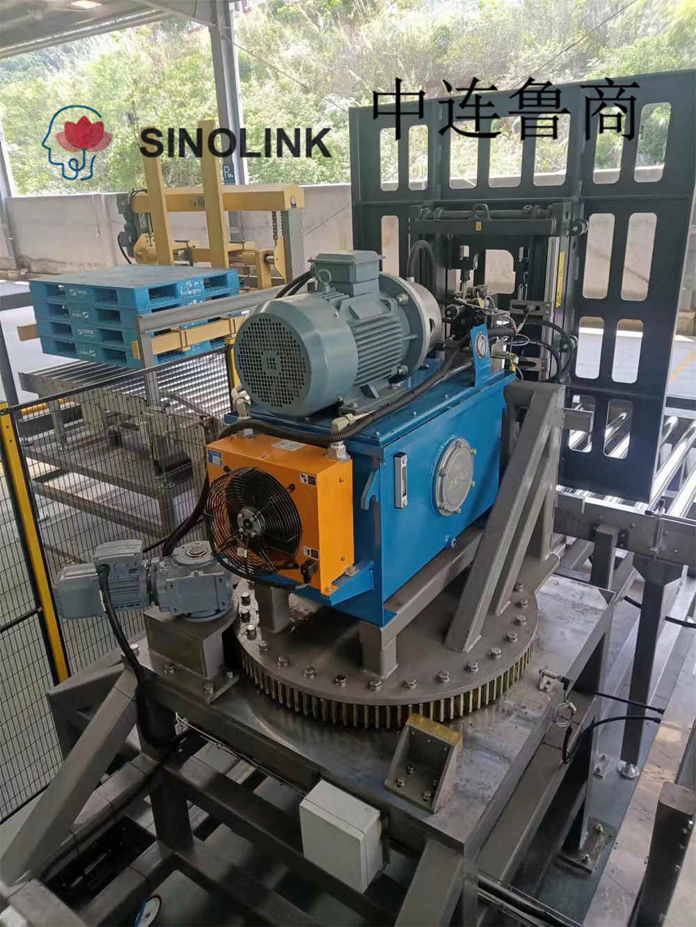 Pusher de separação de carga paletizada totalmente automática