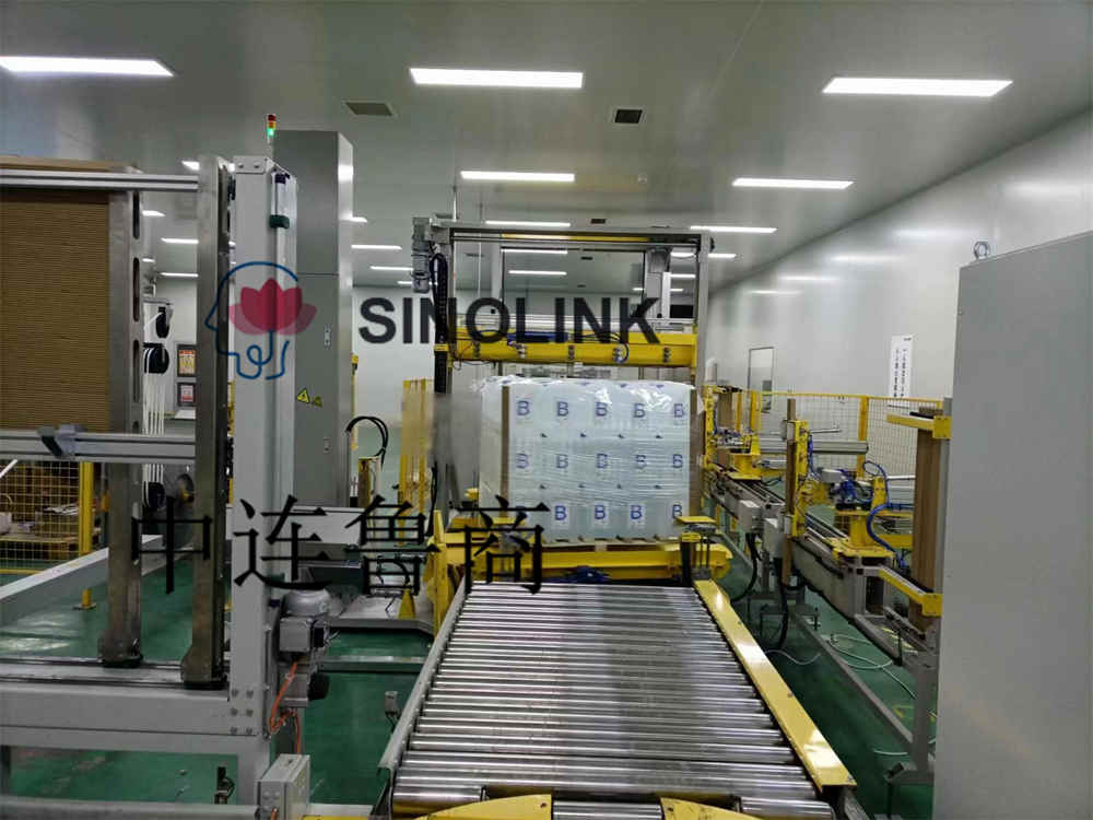 Máquina de embalagem on-line de palete de proteção de canto de papel estendida automática