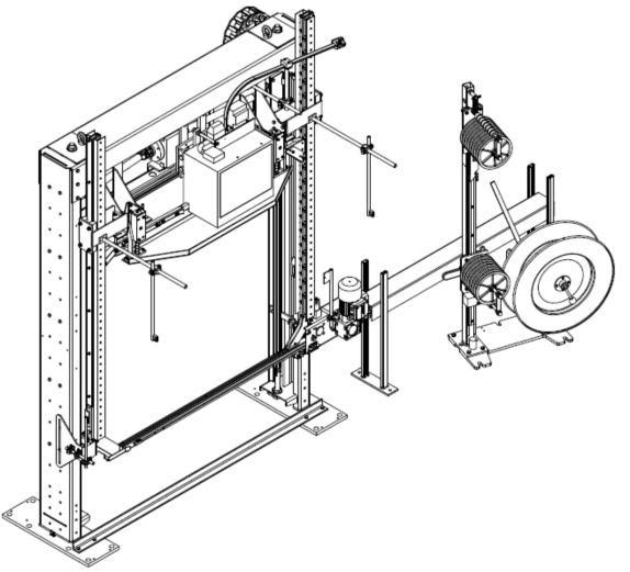 Máquina vertical automática de cintar paletes Automatic Vertical Pallet Strapping Machine
