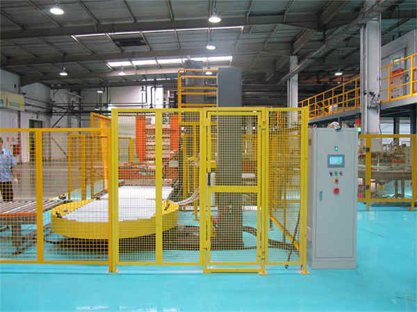 Máquina automática on-line de embalagem de filme estirável com plataforma giratória T2000FZ-PL Automatic Online Turntable Stretch Film Wrapper Machine T2000FZ-PL